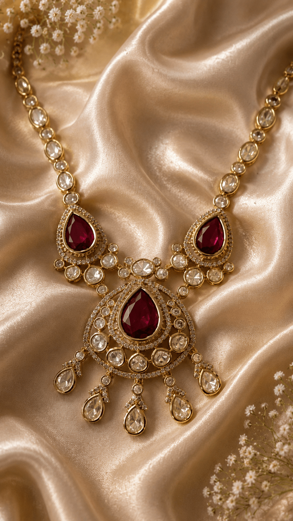 Ruhani Ruby Elegance Necklace Set - Vinni’s Jewelry