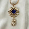Sapphire Bloom Kundan Necklace Set - Vinni’s Jewelry