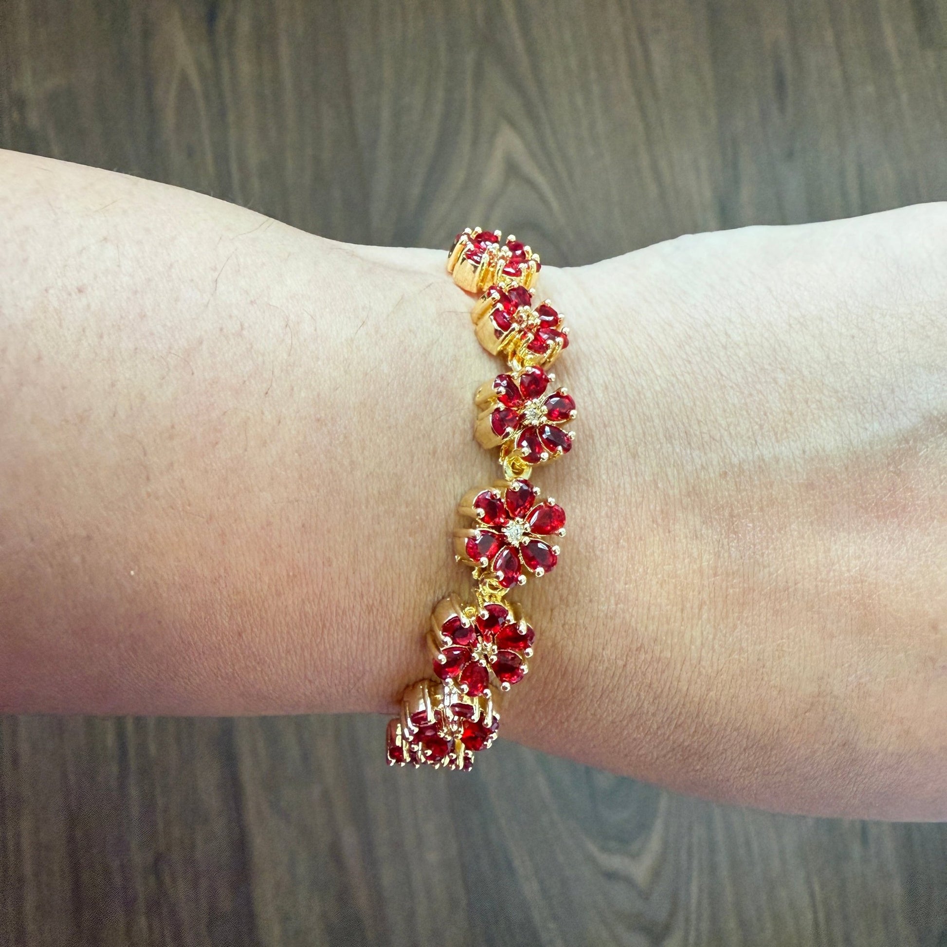 Scarlet Bloom Floral Bracelet - Vinni’s Jewelry