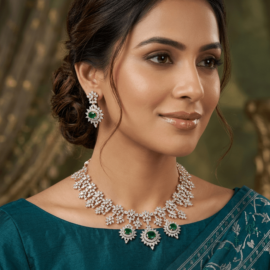 Seraphina Emerald Luxe Necklace Set - Vinni’s Jewelry