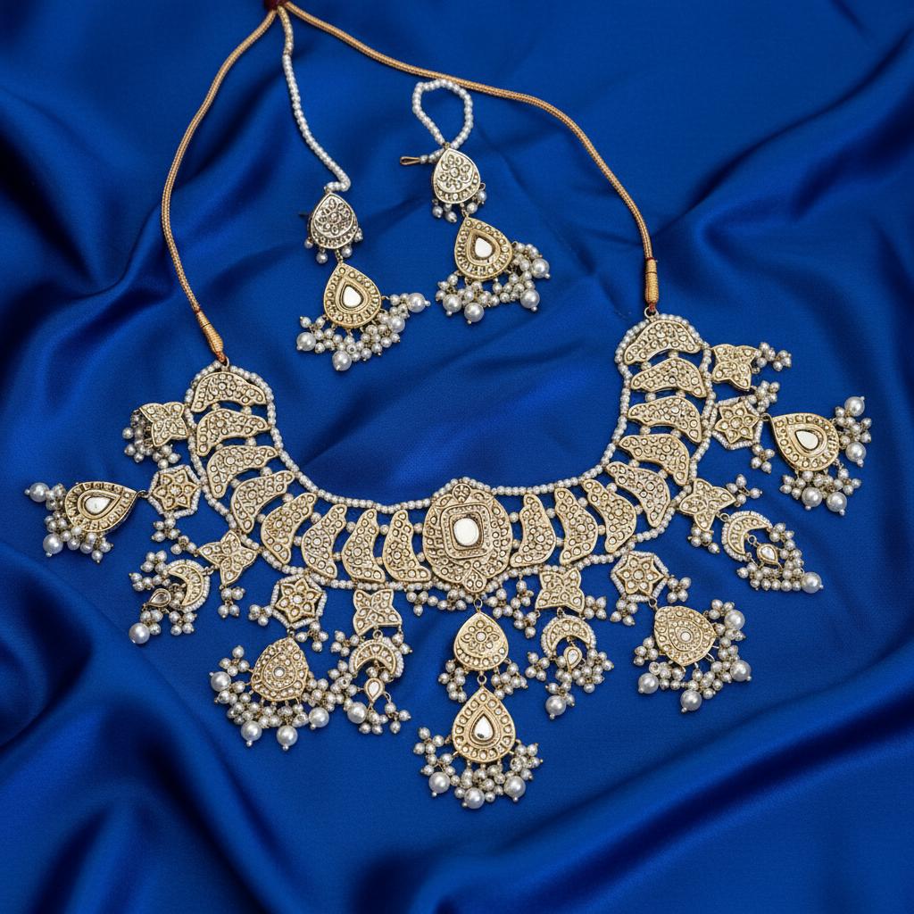 Shubhra Classic Ivory Kundan Set - Vinni’s Jewelry