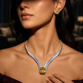 Solène Citrine Crystal Collar Necklace - Vinni’s Jewelry