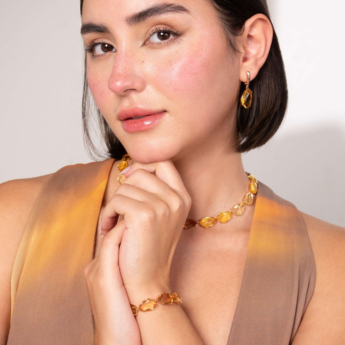 Sunlit Elegance Necklace & Bracelet Set - Vinni’s Jewelry