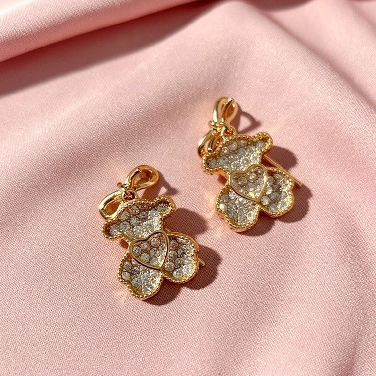 Teddy Sparkle Love Earrings - Vinni’s Jewelry