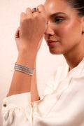 Triple Row Crystal Tennis Cuff Bracelet - Vinni’s Jewelry