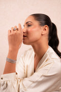 Triple Row Crystal Tennis Cuff Bracelet - Vinni’s Jewelry