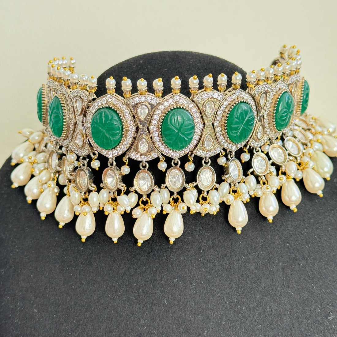 Zahra Emerald Drop Choker Set - Vinni’s Jewelry