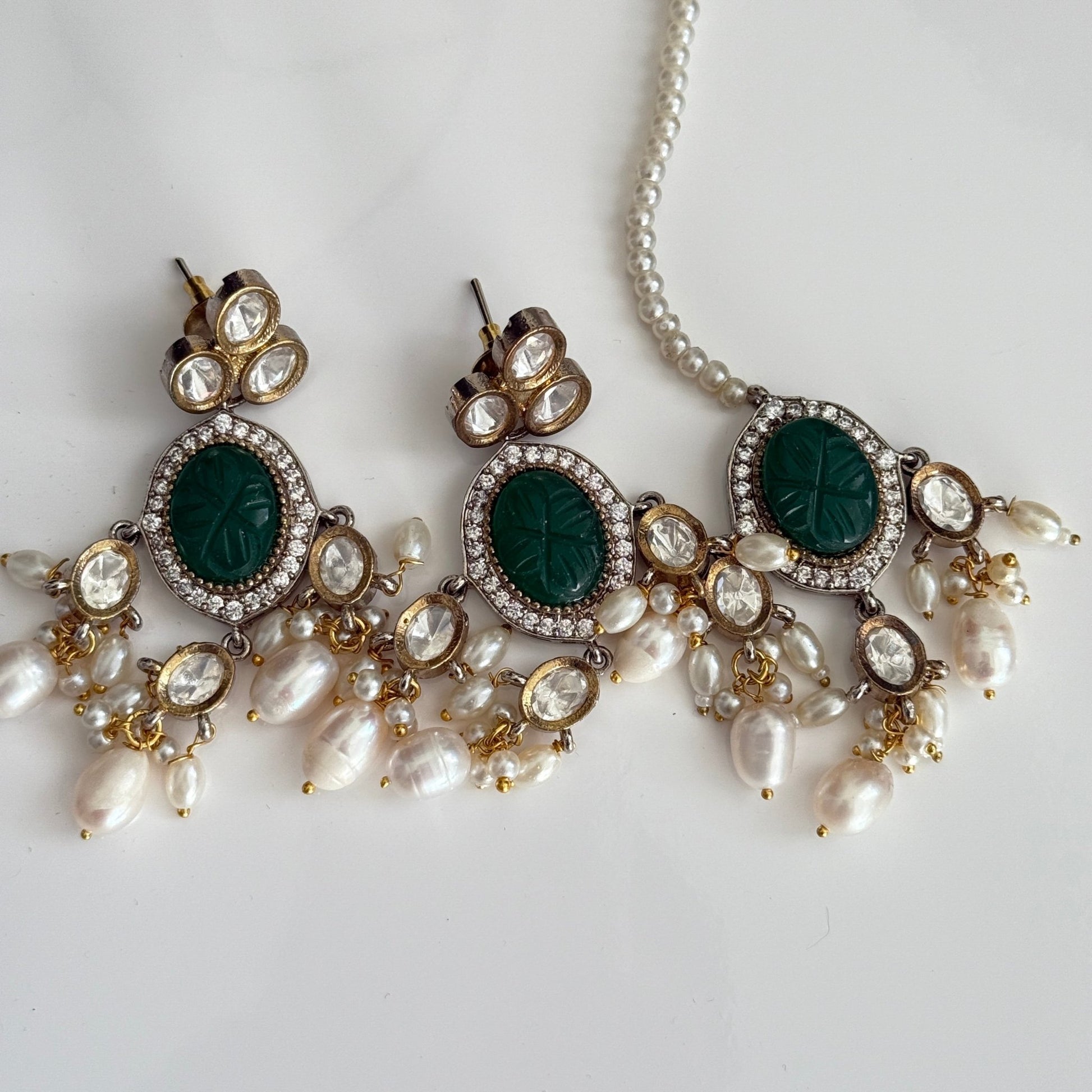 Zahra Emerald Drop Choker Set - Vinni’s Jewelry