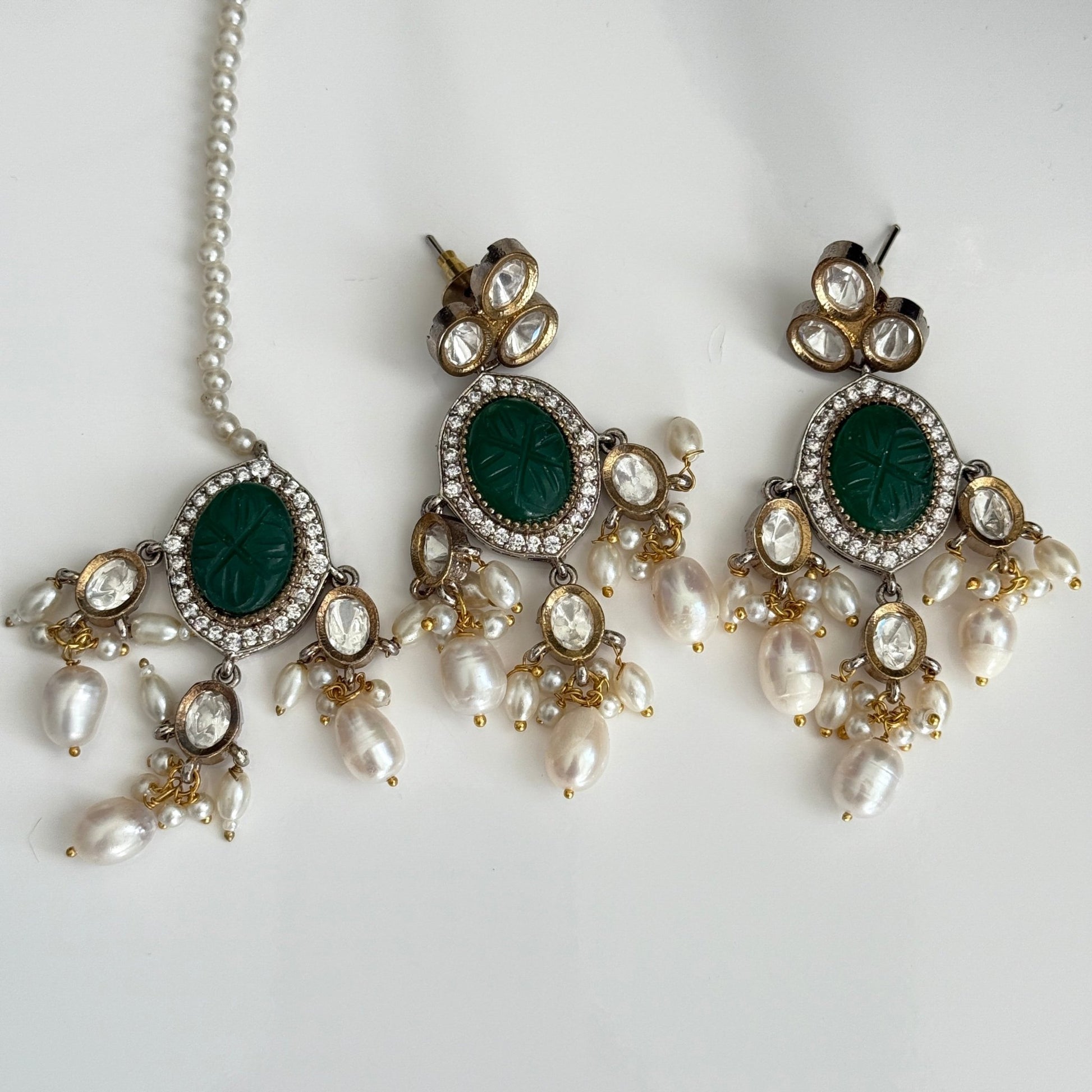 Zahra Emerald Drop Choker Set - Vinni’s Jewelry