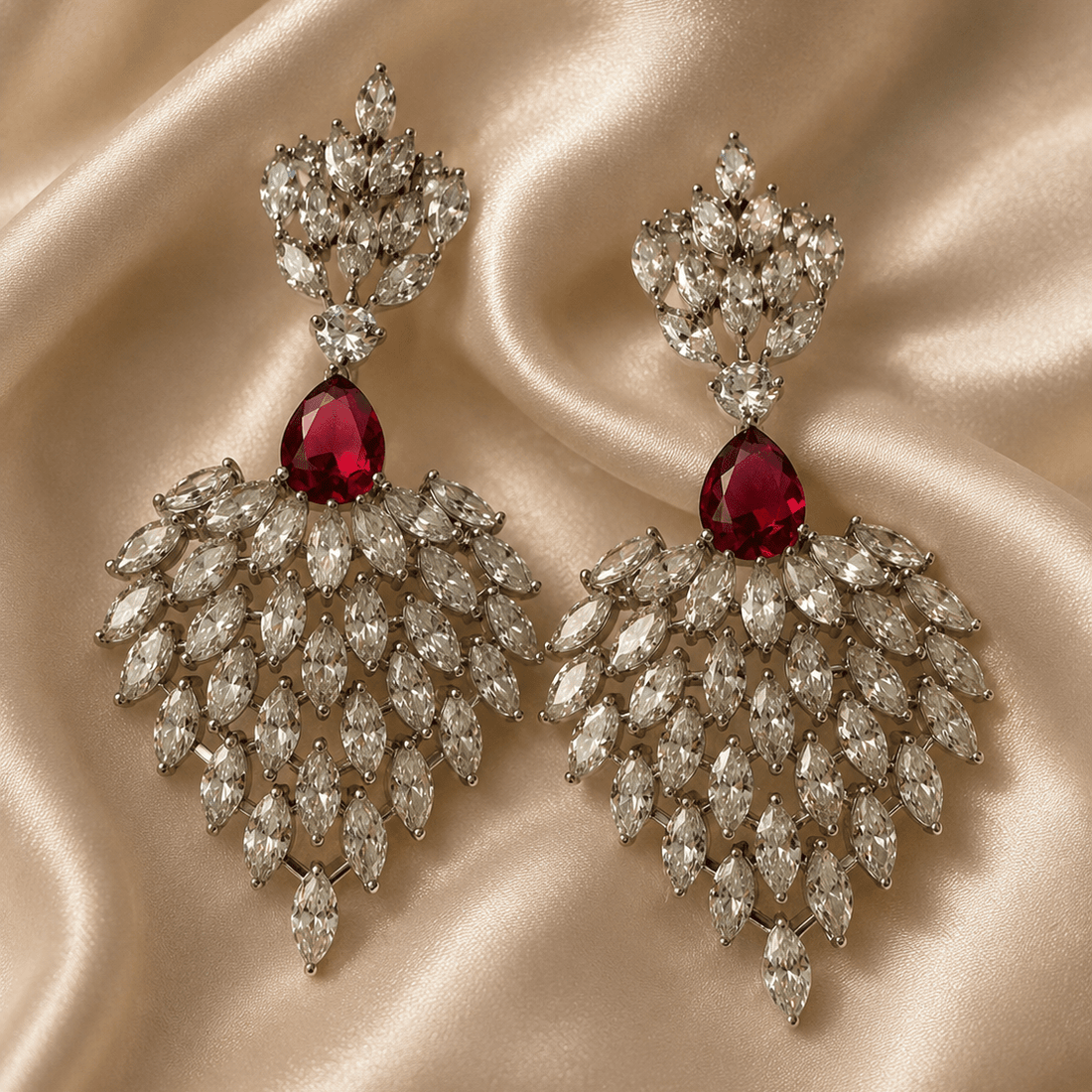 Zariya Ruby Cascade Earrings - Vinni’s Jewelry